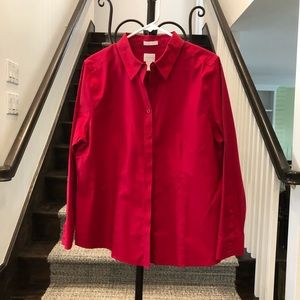 Chico’s size 2 red button shirt